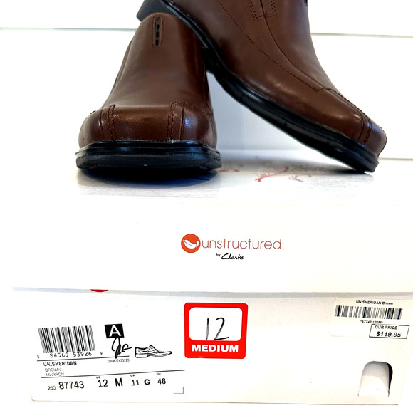 Unstructured by Clarks UN. Sheridan Marron Men’s Brown Shoes Loafers Size 12 M - Picture 10 of 12